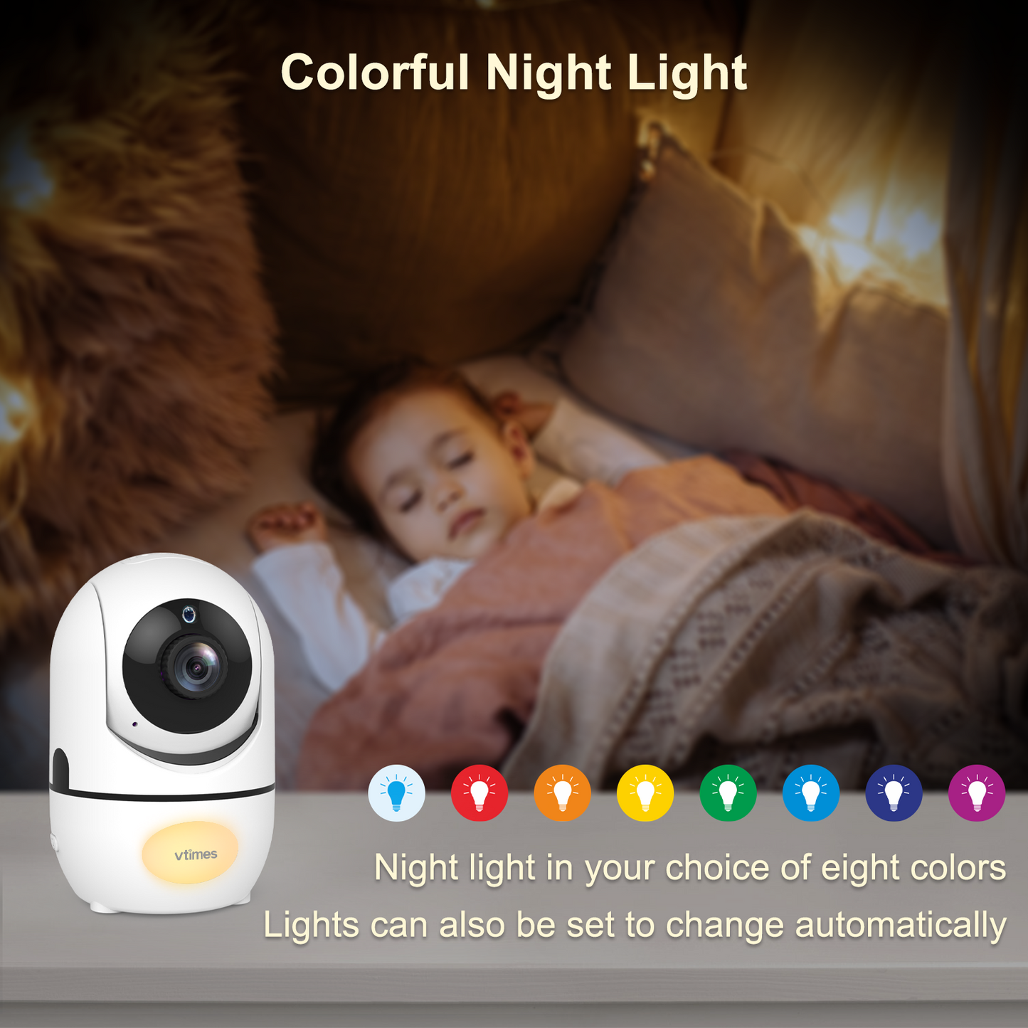 VT507 Video Baby Monitor, 5.5" 720P, No WiFi, Pan-Tilt-Zoom, VOX, Night Light