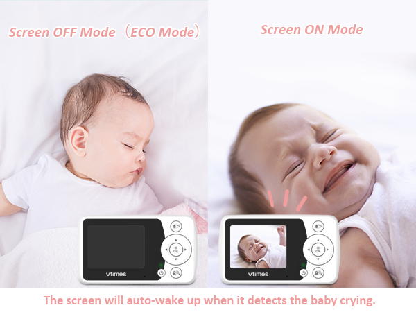 VT202 Baby Monitor with Camera, 2.4" Screen, No WiFi, Night Vision, VOX, 1000ft Range