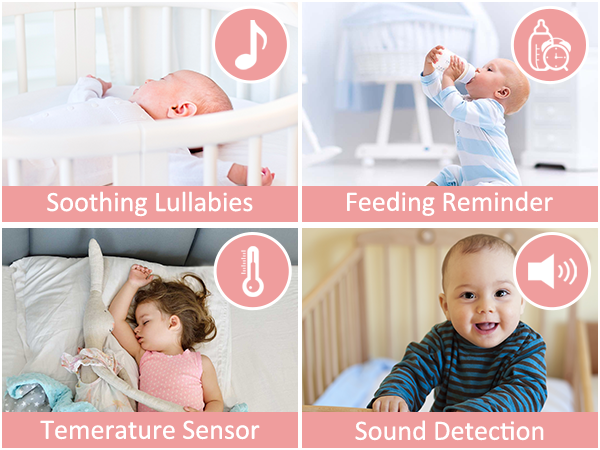 VT202 Baby Monitor with Camera, 2.4" Screen, No WiFi, Night Vision, VOX, 1000ft Range