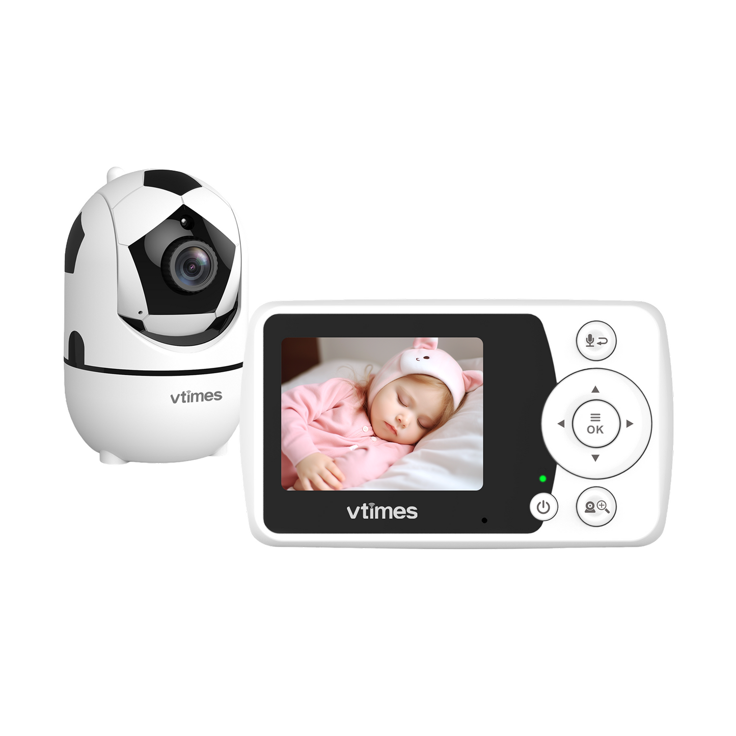 VT202 Baby Monitor with Camera, 2.4" Screen, No WiFi, Night Vision, VOX, 1000ft Range