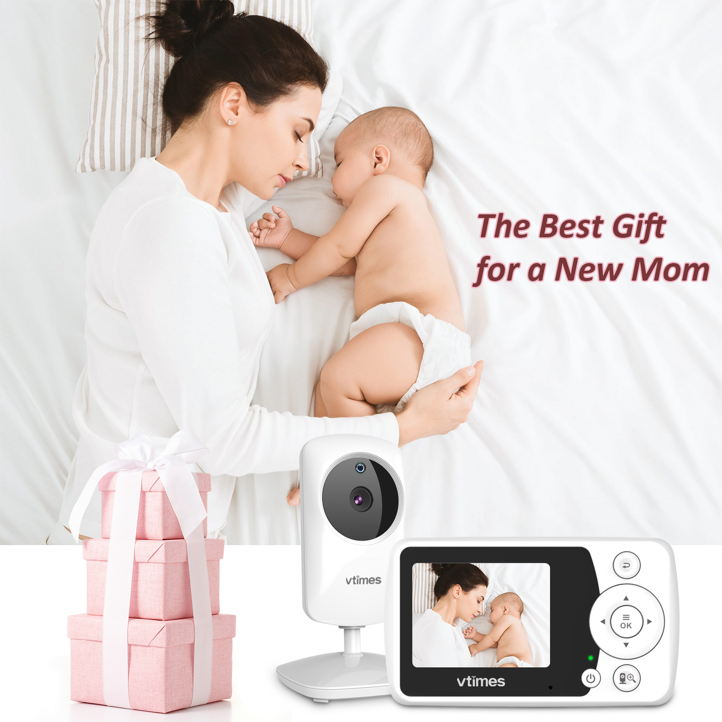 VT31 Baby Monitor for Baby/Elderly/Pet, 2.4" Screen, No WiFi, VOX, 1000ft