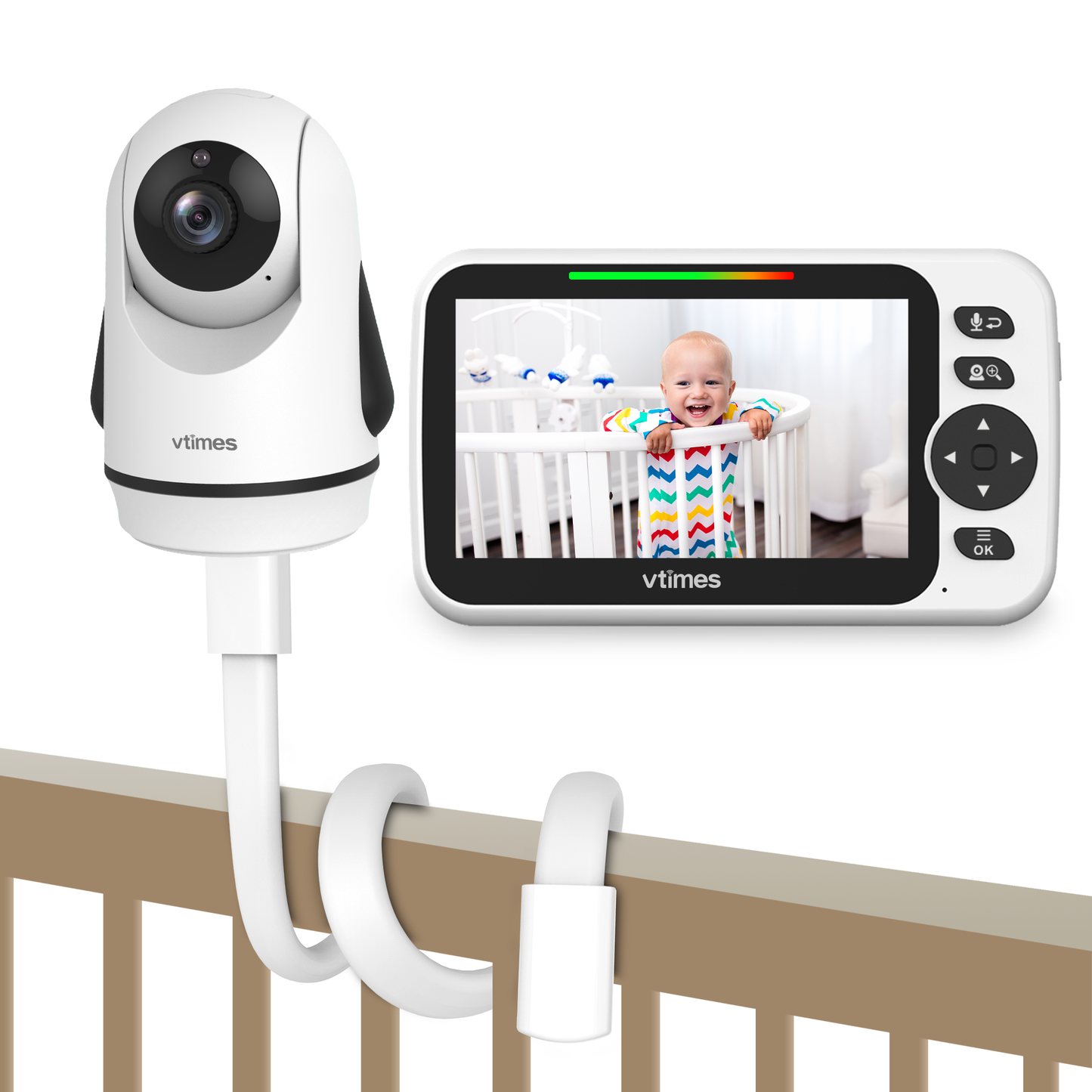 VT502 Baby Monitor, 5" Screen, No WiFi,VOX, Night Vision, 2-Way Talk