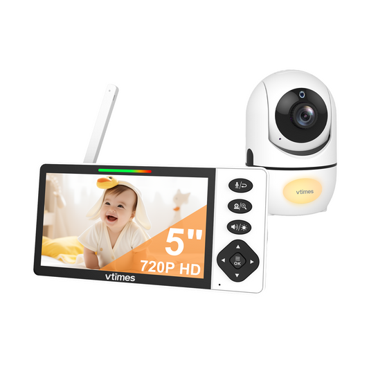 VT507 Video Baby Monitor, 5.5" 720P, No WiFi, Pan-Tilt-Zoom, VOX, Night Light