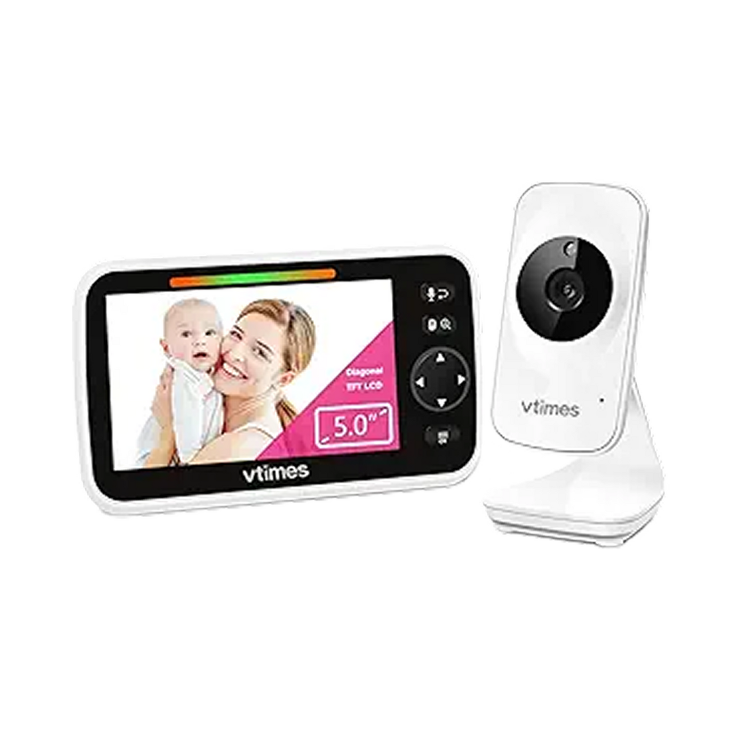 VT50 Baby Monitor with 5" Screen, No WiFi, 2-Way Talk, Night Vision, 1000ft Range