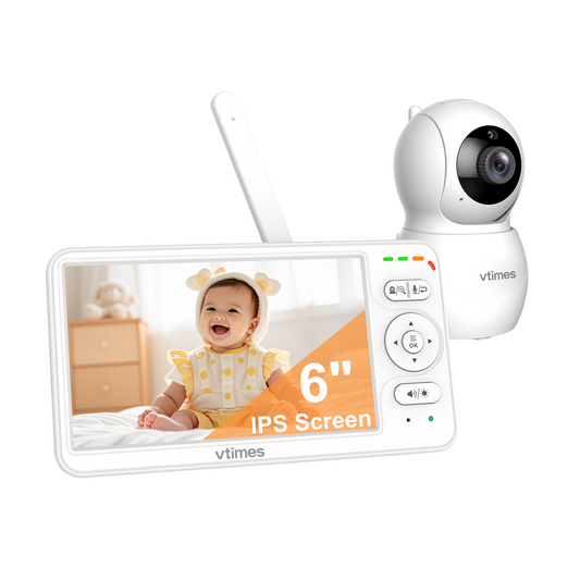 VT601 Baby Monitor with 6'' Screen, 30H Battery, No WiFi, Night Vision, 2-Way Talk & PTZ
